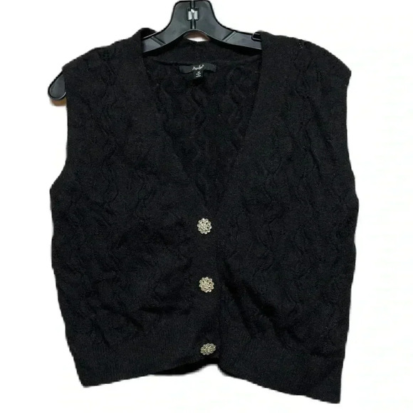 Papaya size medium black cable knit sweater vest - Picture 1 of 4